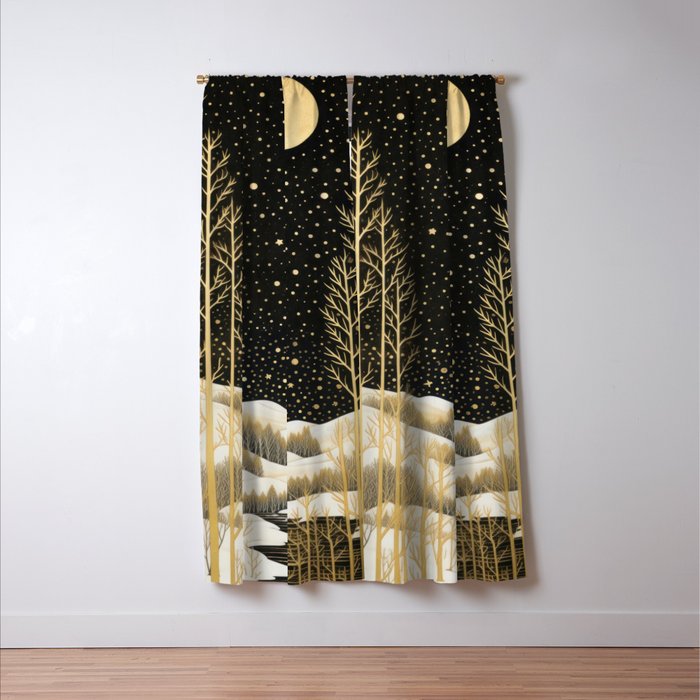 Glittering Snow Stars Window Curtain Gallery Image 3