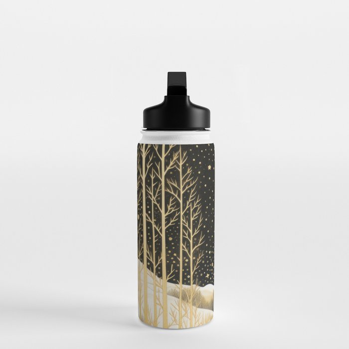 Glittering Snow Stars Water Bottle Gallery Image 3