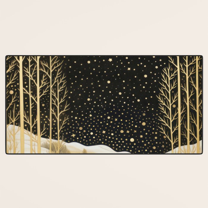 Glittering Snow Stars Desk Mat Gallery Image 3