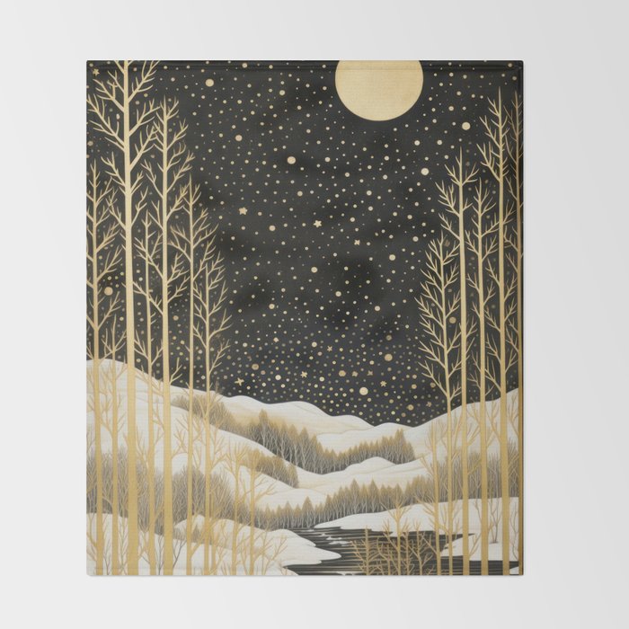 Glittering Snow Stars Throw Blanket Gallery Image 2