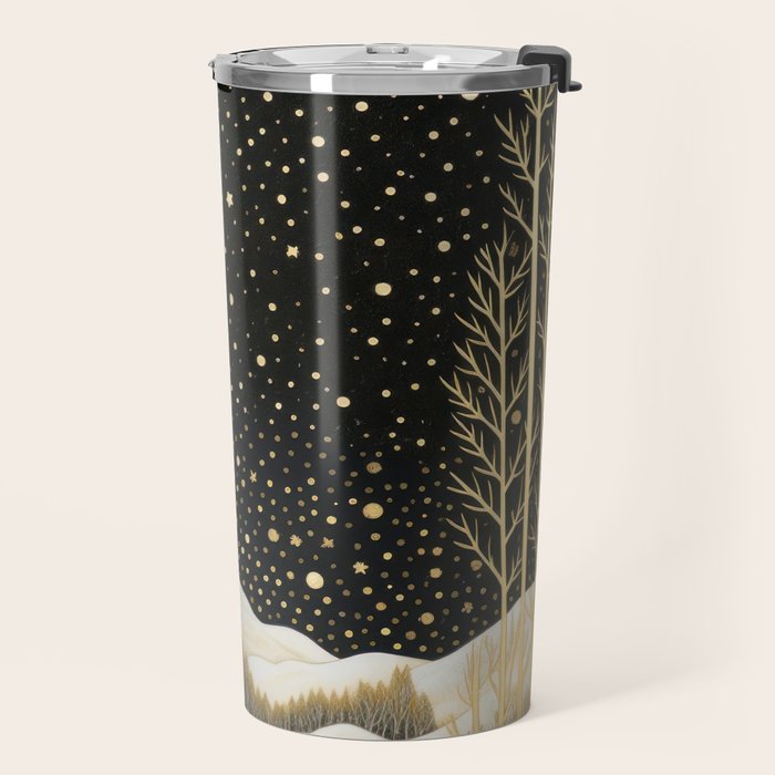Glittering Snow Stars Travel Mug Gallery Image 2