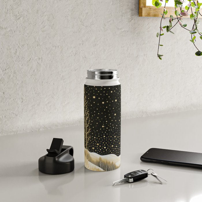Glittering Snow Stars Water Bottle Gallery Image 4