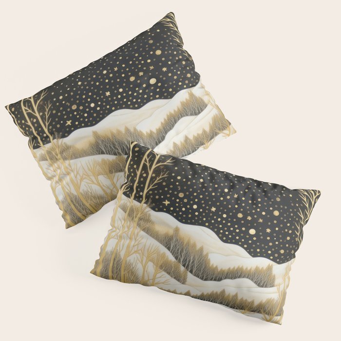Glittering Snow Stars Pillow Sham Gallery Image 3