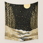 Glittering Snow Stars Wall Tapestry Gallery Image 4