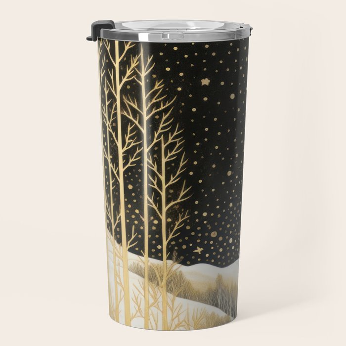 Glittering Snow Stars Travel Mug Gallery Image 3