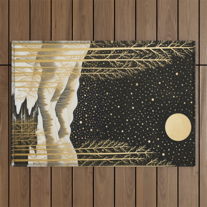 Glittering Snow Stars Outdoor Rug Gallery Image 1