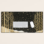 Glittering Snow Stars Desk Mat Gallery Image 1