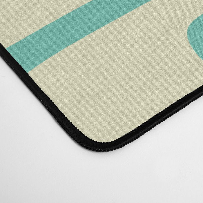 Retro Mid Century Modern Abstract Pattern 576 Turquoise Blue Desk Mat Gallery Image 4