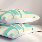 Retro Mid Century Modern Abstract Pattern 576 Turquoise Blue Pillow Sham Gallery Image 3