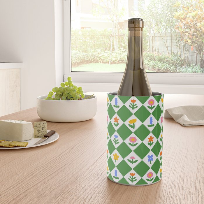 Colorful geometric flower art pattern Wine Chiller Gallery Image 4