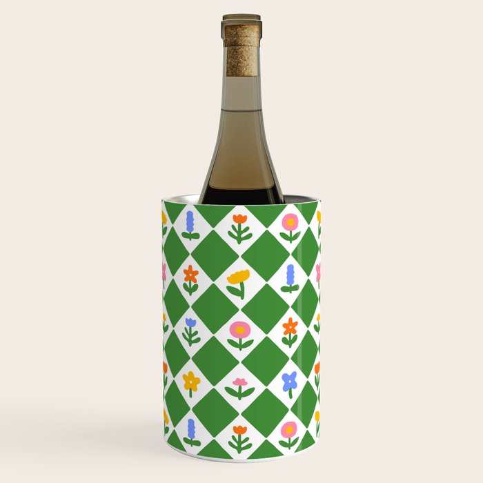 Colorful geometric flower art pattern Wine Chiller Gallery Image 1