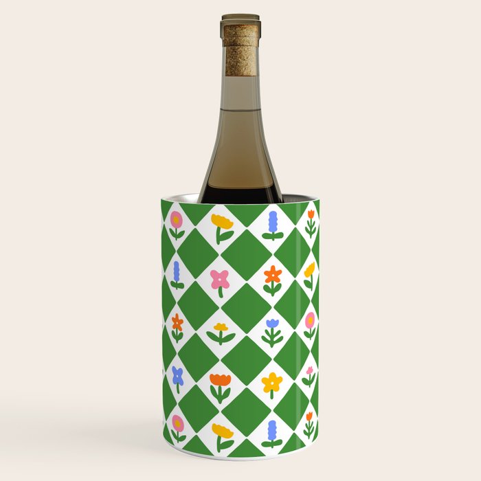 Colorful geometric flower art pattern Wine Chiller Gallery Image 3