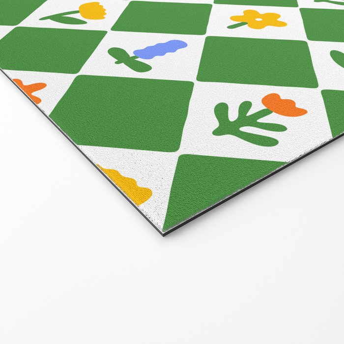 Colorful geometric flower art pattern Welcome Mat Gallery Image 2