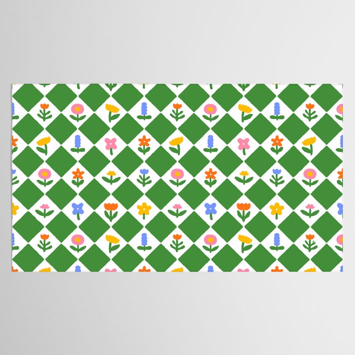 Colorful geometric flower art pattern Tablecloth Gallery Image 2