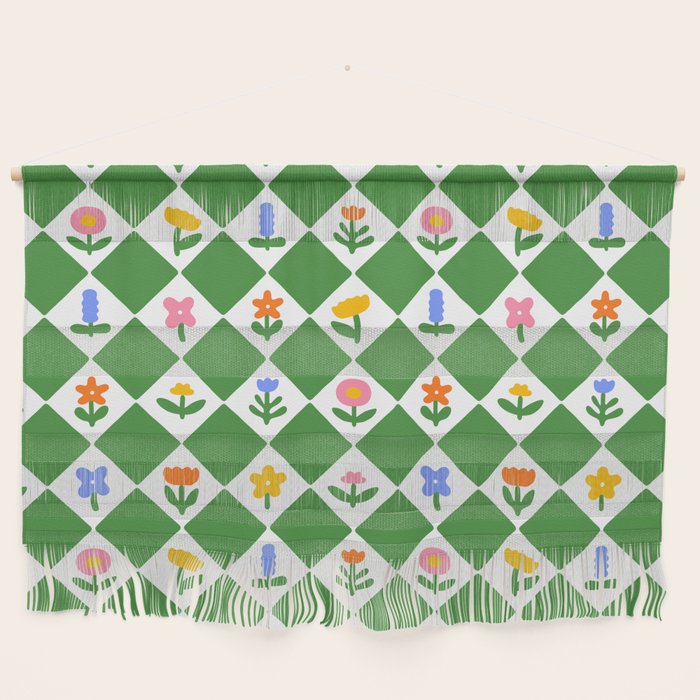 Colorful geometric flower art pattern Wall Hanging Gallery Image 1