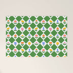 Colorful geometric flower art pattern Welcome Mat Gallery Image 1