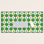 Colorful geometric flower art pattern Desk Mat Gallery Image 1