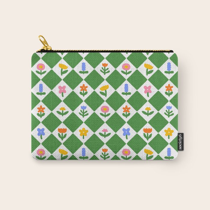 Colorful geometric flower art pattern Carry All Pouch Gallery Image 1