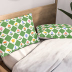 Colorful geometric flower art pattern Pillow Sham Gallery Image 2