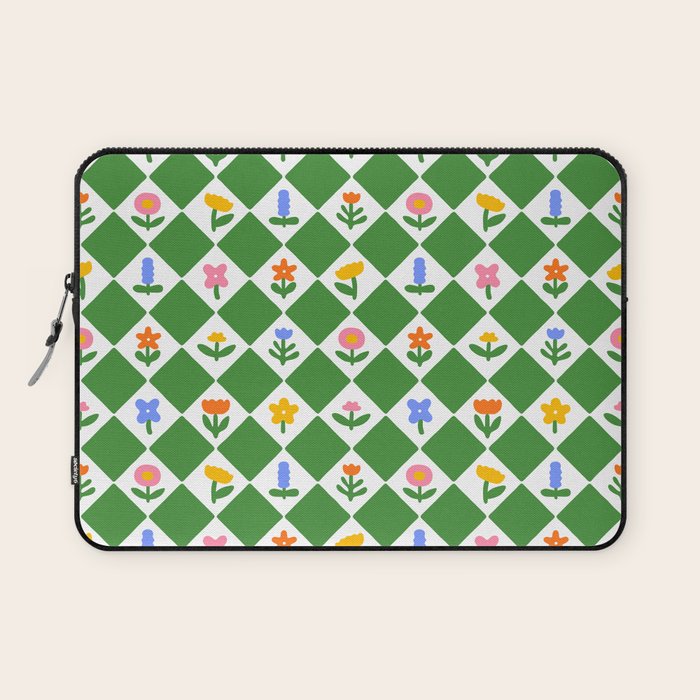 Colorful geometric flower art pattern Laptop Sleeve Gallery Image 1