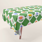 Colorful geometric flower art pattern Tablecloth Gallery Image 1