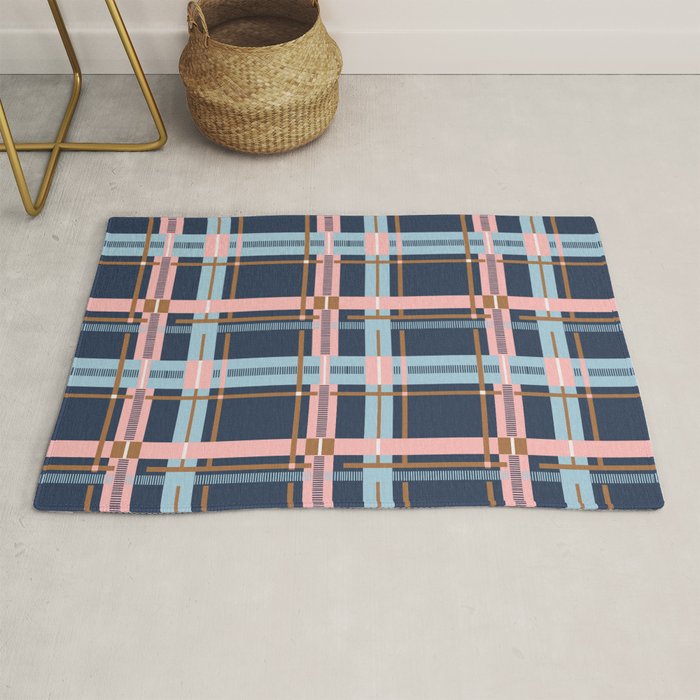 Dark Bold Linear Harmony Rug Gallery Image 1