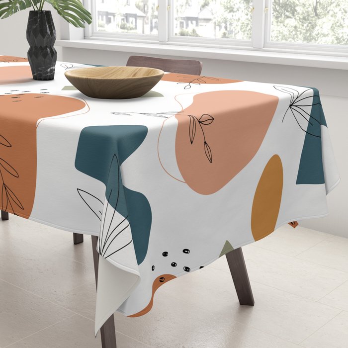 Abstract organic shape art pattern Tablecloth Gallery Image 3