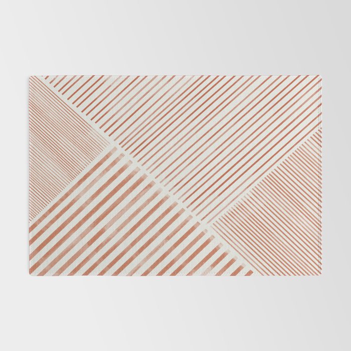Blush Pink Stripes, Geometric Art Rug Gallery Image 2