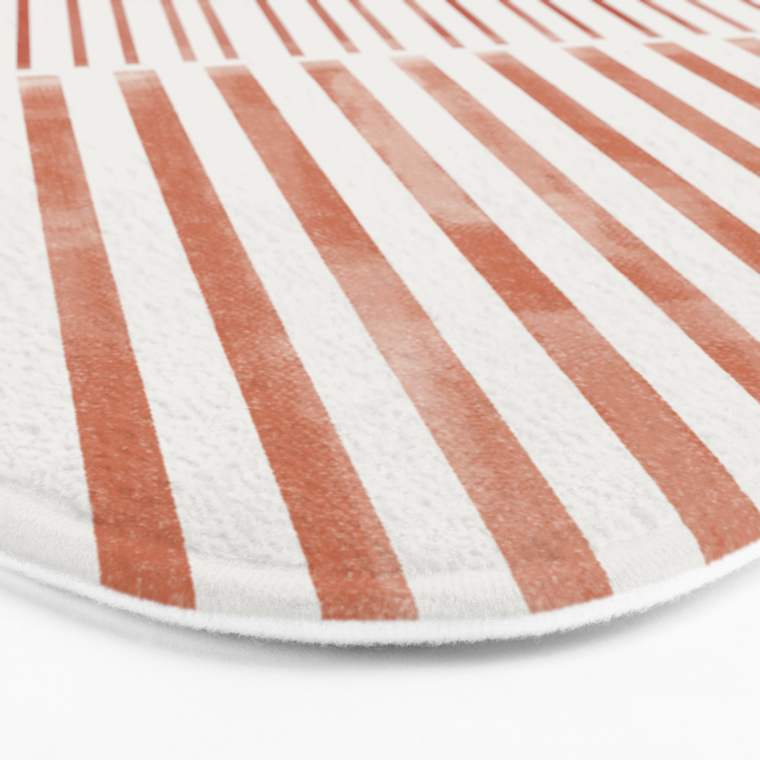 Blush Pink Stripes, Geometric Art Bath Mat Gallery Image 3
