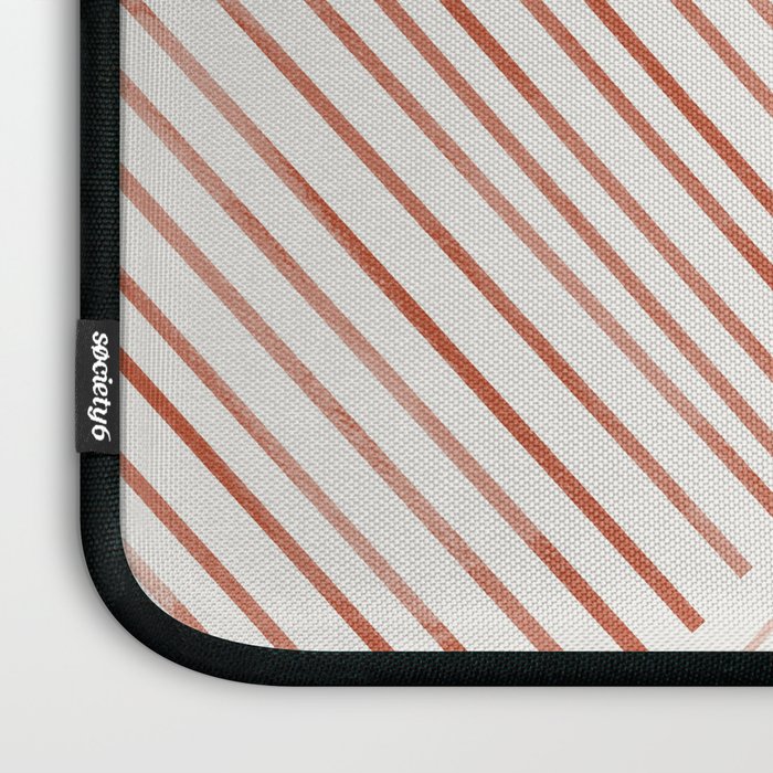 Blush Pink Stripes, Geometric Art Laptop Sleeve Gallery Image 3