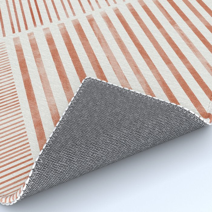 Blush Pink Stripes, Geometric Art Rug Gallery Image 4