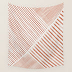Blush Pink Stripes, Geometric Art Wall Tapestry Gallery Image 4