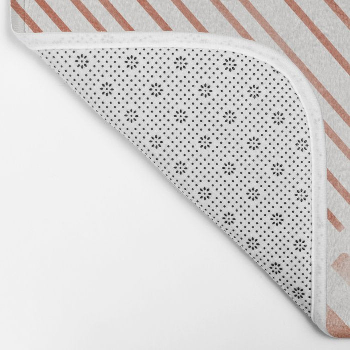 Blush Pink Stripes, Geometric Art Bath Mat Gallery Image 2