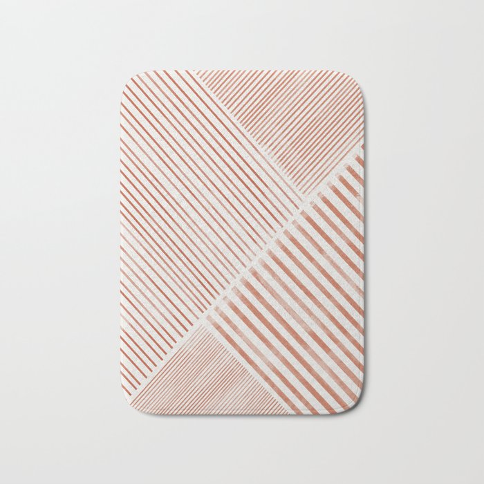 Blush Pink Stripes, Geometric Art Bath Mat Gallery Image 1