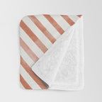 Blush Pink Stripes, Geometric Art Throw Blanket Gallery Image 3