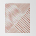 Blush Pink Stripes, Geometric Art Throw Blanket Gallery Image 2