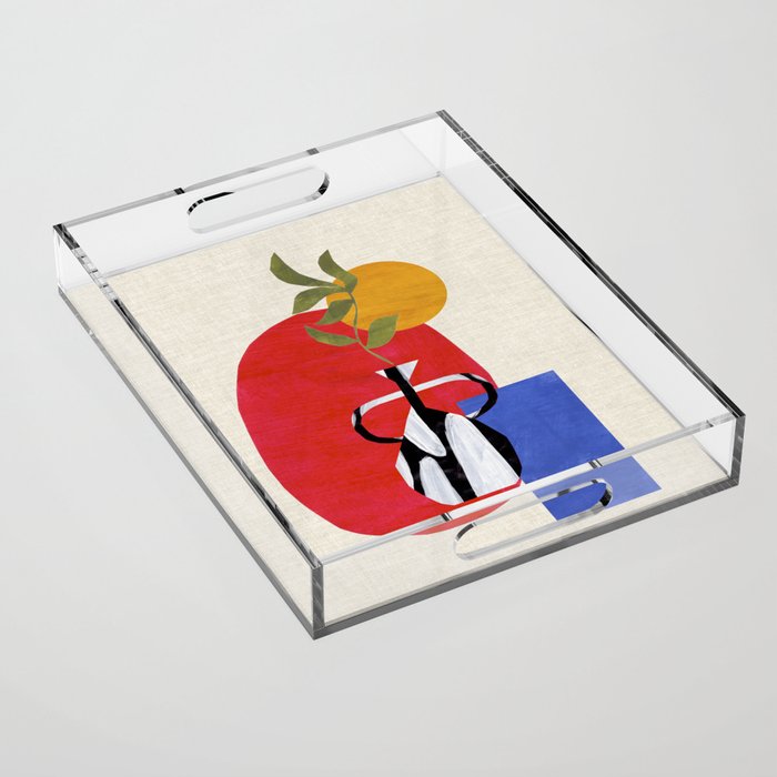 Primary Sun Tribal Vase Acrylic Tray Gallery Image 1