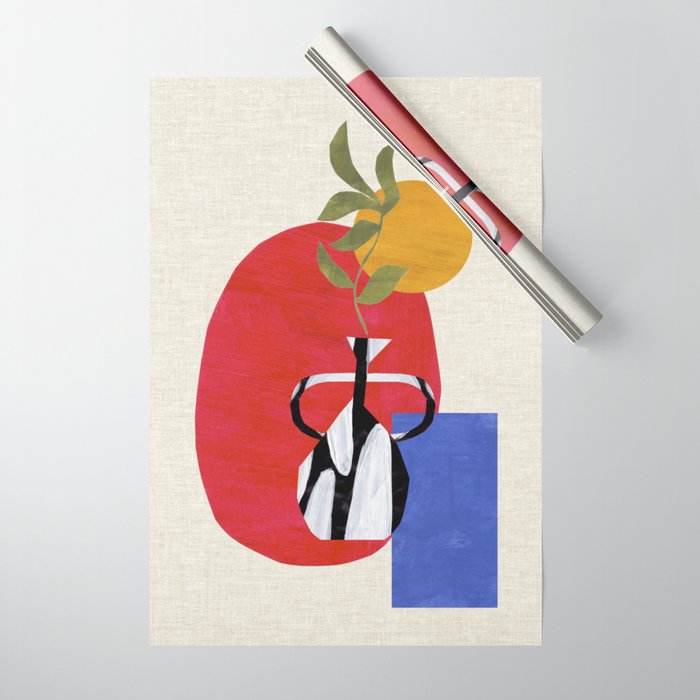 Primary Sun Tribal Vase Wrapping Paper Gallery Image 1