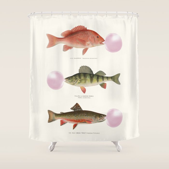 Bubblegum Fish Shower Curtain Gallery Image 1