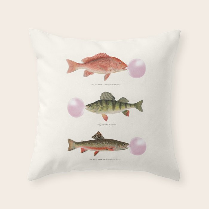 Bubblegum Fish Throw Pillow Gallery Image 6