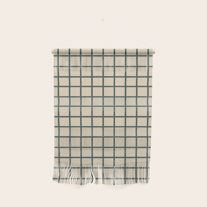 Green On Cream Grid Wall Hanging Gallery Image 1
