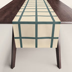 Green On Cream Grid Table Runner Gallery Image 1