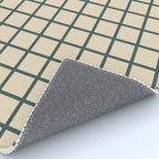 Green On Cream Grid Rug Gallery Image 4