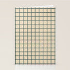 Green On Cream Grid Stationery Card Gallery Image 2
