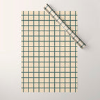 Green On Cream Grid Wrapping Paper Gallery Image 1