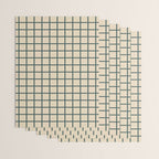 Green On Cream Grid Wrapping Paper Gallery Image 3