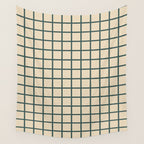 Green On Cream Grid Wall Tapestry Gallery Image 4