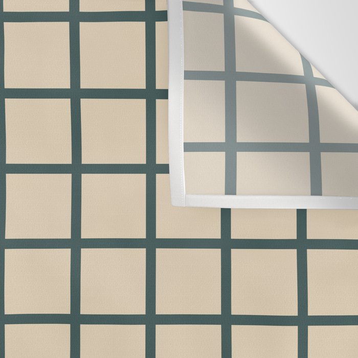 Green On Cream Grid Wall Tapestry Gallery Image 3