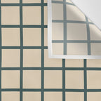 Green On Cream Grid Wall Tapestry Gallery Image 3