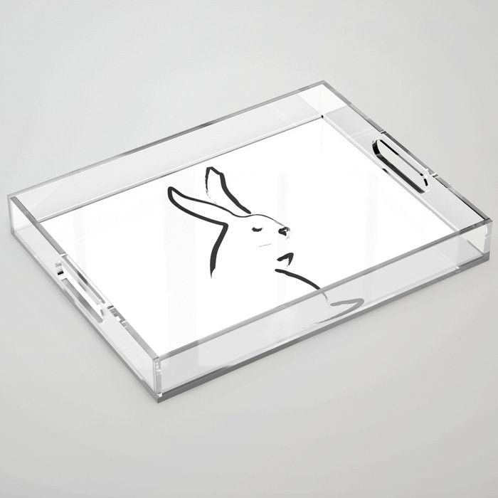 Zen Snow Bunny Acrylic Tray Gallery Image 1